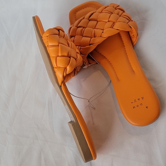 A New Day Carrissa Woven Slide Sandals Orange - Picture 4 of 8